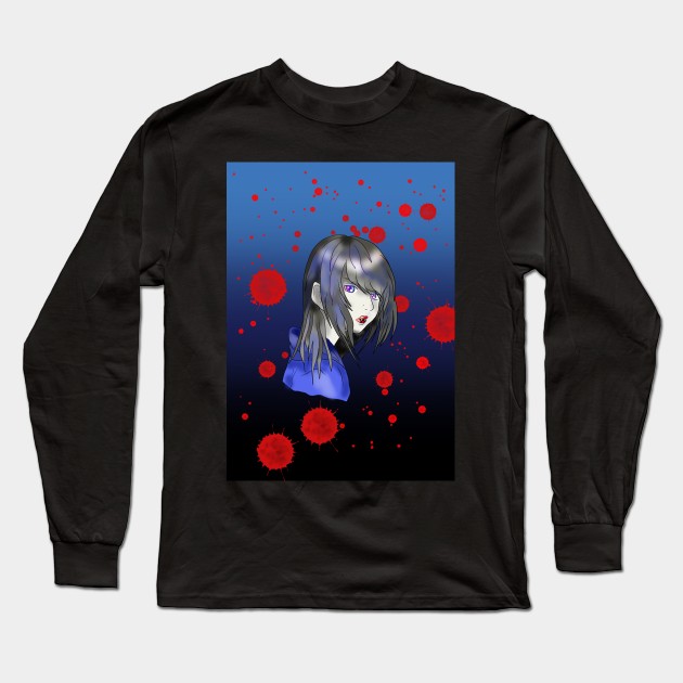 Reluctant teenage vampire in blue Long Sleeve T-Shirt by cuisinecat